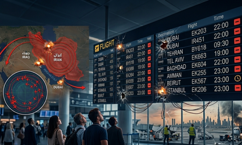 إلغاءات رحلات الطيران بالشرق الأوسط