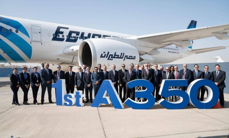 "إيرباص A350-900".. عملاق المسافات الطويلة ينضم لأسطول مصر للطيران